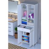 Eliusta Rivo 4 Raflı Banyo/Mutfak Dolabı 55 Cm Beyaz Renkli Çok Amaçlı Dolap 55X173x32,5 Cm Ebatlarında