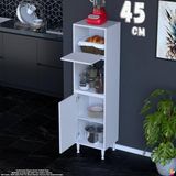 Eliusta Rona 45 cm Tek Kapaklı Mutfak Kiler Dolabı Raflı Çok Amaçlı Dolap Banyo Dolabı 45X150X32 cm - Beyaz