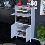 Eliusta Rona 80 cm Çok Amaçlı Mutfak Kiler Dolabı Raflı Mikrodalga Fırın Standı Banyo Dolabı 80X150X32 cm - Beyaz