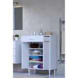 Eliusta Rose 55 Cm Beyaz 1 Çekmeceli Banyo Mutfak Dolabı 4 Bölmeli 3 Raflı Çok Amaçlı Dolap 55X88x32,5 Cm