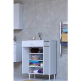 Eliusta Rose 65 Cm Beyaz 1 Çekmeceli Banyo Mutfak Dolabı 4 Bölmeli 3 Raflı Çok Amaçlı Dolap 65X88x32,5 Cm