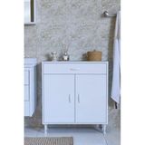 Eliusta Rose 80 Cm Beyaz 1 Çekmeceli Banyo Mutfak Dolabı 4 Bölmeli 3 Raflı Çok Amaçlı Dolap 80X88x32,5 Cm