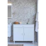 Eliusta Rose 90 Cm Beyaz 1 Çekmeceli Banyo Mutfak Dolabı 4 Bölmeli 3 Raflı Çok Amaçlı Dolap 90X88x32,5 Cm