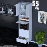 Eliusta Roven 55 cm Fırın Dolabı 3 Çekmeceli Çok Amaçlı Mutfak Kiler Banyo Organizer Çocuk Odası Dolabı - Beyaz