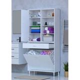 Eliusta Rule Sepetli Banyo/Mutfak Dolabı 70 Cm Genişliğe Sahip 70X171x32,5 Cm İki Sepetli Beyaz Dolap