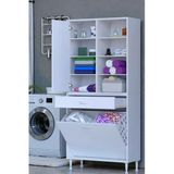 Eliusta Rule Sepetli Banyo/Mutfak Dolabı 85 Cm Genişliğe Sahip 85X171x32,5 Cm İki Sepetli Beyaz Dolap