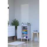 Eliusta Sabir 40 Cm 2 Raflı Beyaz Banyo Mutfak Dolabı 3 Bölmeli Çok Amaçlı Dolap 40X75x32,5 Cm Düzenleyici