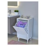Eliusta Sare 35 Cm Beyaz Sepetli Banyo Dolabı,Mutfak Dolabı 35X75x32,5 Cm Oyuncak Sepeti Çok Amaçlı Dolap