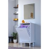 Eliusta Sare 50 Cm Beyaz Sepetli Banyo Dolabı,Mutfak Dolabı 50X75x32,5 Cm Oyuncak Sepeti Çok Amaçlı Dolap