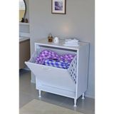 Eliusta Sare 55 Cm Beyaz Sepetli Banyo Dolabı,Mutfak Dolabı 55X75x32,5 Cm Oyuncak Sepeti Çok Amaçlı Dolap