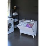 Eliusta Sare 70 Cm Beyaz Sepetli Banyo Dolabı,Mutfak Dolabı 70X75x32,5 Cm Oyuncak Sepeti Çok Amaçlı Dolap