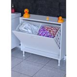 Eliusta Sare 75 Cm Beyaz Sepetli Banyo Dolabı,Mutfak Dolabı 75X75x32,5 Cm Oyuncak Sepeti Çok Amaçlı Dolap