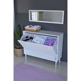 Eliusta Sare 90 Cm Beyaz Sepetli Banyo Dolabı,Mutfak Dolabı 90X75x32,5 Cm Oyuncak Sepeti Çok Amaçlı Dolap
