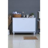 Eliusta Sare 95 Cm Beyaz Sepetli Banyo Dolabı,Mutfak Dolabı 95X75x32,5 Cm Oyuncak Sepeti Çok Amaçlı Dolap