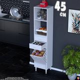 Eliusta Saye 45 cm 2 Çekmece Sepetli Kahve Köşesi Çok Amaçlı Dolap,bakliyat Organizer Banyo Dolabı 45X181X32 - Beyaz
