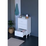 Eliusta Seçer 3 Çekmeceli 45 Cm Banyo Ve Mutfak Dolabı Beyaz 45X75x32,5 Cm Çok Amaçlı Organizer Dolap