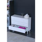 Eliusta Seçer 3 Çekmeceli 90 Cm Banyo Ve Mutfak Dolabı Beyaz 90X75x32,5 Cm Çok Amaçlı Organizer Dolap