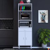 Eliusta Sedef 60 cm Fırın ve Mikrodalga Dolabı Çok Amaçlı Mutfak Kiler Dolabı Kahve Köşesi 60X195X48 cm - Beyaz - Kapaksız