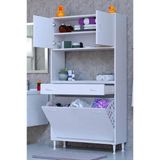 Eliusta Seris Sepetli Ve Çekmeceli Banyo Dolabı G:100 Cm Çok Amaçlı Beyaz Düzenleyici 100X173x32,5 Cm Dolap