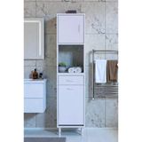 Eliusta Seris Sepetli Ve Çekmeceli Banyo Dolabı G:45 Cm Çok Amaçlı Beyaz Düzenleyici 45X173x32,5 Cm Dolap