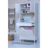 Eliusta Seris Sepetli Ve Çekmeceli Banyo Dolabı G:85 Cm Çok Amaçlı Beyaz Düzenleyici 85X173x32,5 Cm Dolap