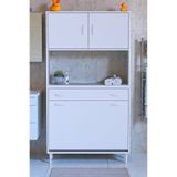 Eliusta Seris Sepetli Ve Çekmeceli Banyo Dolabı G:90 Cm Çok Amaçlı Beyaz Düzenleyici 90X173x32,5 Cm Dolap