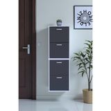 Eliusta Slim 4 Düşer Kapaklı 52 cm Antrasit Asma Ayakkabılık Kapı Önü/antre 52X156X26 cm Ayakkabılık - Antrasit - Beyaz