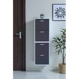 Eliusta Slim 4 Düşer Kapaklı 52 Cm Antrasit Asma Ayakkabılık Kapı Önü/Antre 52X156x26 Cm Ayakkabılık