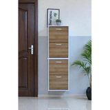 Eliusta Slim 4 Düşer Kapaklı 52 Cm Meşe Asma Ayakkabılık Kapı Önü/Antre 52X156x26 Cm Ayakkabılık