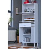 Eliusta Solaira 55 cm Genişlik Kapaklı Mutfak Dolabı 4 Kapaklı, Çekmeceli Çok Amaçlı Mutfak/banyo Dolabı - Beyaz