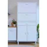 Eliusta Solaira 80 Cm Genişlik Kapaklı Mutfak Dolabı 4 Kapaklı, Çekmeceli Çok Amaçlı Mutfak/Banyo Dolabı