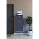 Eliusta Soren 3 Düşer Kapaklı 52 Cm Antrasit Ayakkabılık 52X114x26 Cm Asma 6 Bölmeli Ayakkabılık