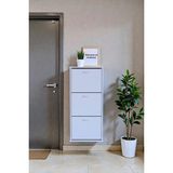 Eliusta Soren 3 Düşer Kapaklı 52 cm Beyaz Ayakkabılık 52X114X26 cm Asma 6 Bölmeli Ayakkabılık