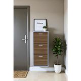 Eliusta Soren 3 Düşer Kapaklı 52 Cm Ceviz Ayakkabılık 52X114x26 Cm Asma 6 Bölmeli Ayakkabılık
