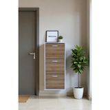 Eliusta Soren 3 Düşer Kapaklı 52 cm Meşe Ayakkabılık 52X114X26 cm Asma 6 Bölmeli Ayakkabılık - Beyaz - Meşe