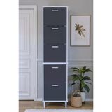 Eliusta Store Ayaklı Antrasit Ayakkabılık 52 Cm Kapı Önü/Giyim Odası/Antre Uyumlu Ayakkabılık 52X205x26 Cm