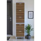 Eliusta Store Ayaklı Ceviz Ayakkabılık 52 Cm Kapı Önü/Giyim Odası/Antre Uyumlu Ayakkabılık 52X205x26 Cm