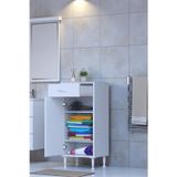 Eliusta Taha 45 Cm 3 Bölmeli Beyaz Çok Amaçlı Dolap 2 Raflı Banyo Mutfak Dolabı 45X88x32,5 Cm Düzenleyici