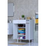 Eliusta Taha 55 Cm 3 Bölmeli Beyaz Çok Amaçlı Dolap 2 Raflı Banyo Mutfak Dolabı 55X88x32,5 Cm Düzenleyici