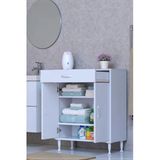 Eliusta Taha 65 Cm 3 Bölmeli Beyaz Çok Amaçlı Dolap 2 Raflı Banyo Mutfak Dolabı 65X88x32,5 Cm Düzenleyici