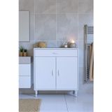 Eliusta Taha 70 Cm 3 Bölmeli Beyaz Çok Amaçlı Dolap 2 Raflı Banyo Mutfak Dolabı 70X88x32,5 Cm Düzenleyici