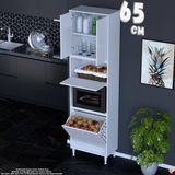 Eliusta Vega 65 cm Fırın Uyumlu Çok Amaçlı Organizer Sepetli Mutfak Kiler Banyo Oyuncak Dolabı 65X213X32 cm - Beyaz