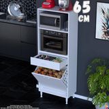 Eliusta Vela 65 cm Fırın Dolabı Açık 2 Raflı Tek Çekmece Sepetli Çok Amaçlı Mutfak Kiler Dolabı 65X163X32 cm - Beyaz