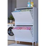 Eliusta Veluna 80 Cm Kirli Çamaşır Sepetli Dolap Banyo Dolabı Beyaz 80X138x32,5 Cm 4 Sepetli Dolap