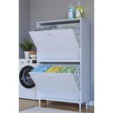 Eliusta Veluna 85 Cm Kirli Çamaşır Sepetli Dolap Banyo Dolabı Beyaz 85X138x32,5 Cm 4 Sepetli Dolap