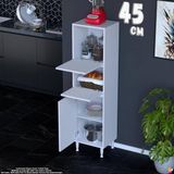 Eliusta Vento 45 cm Çok Amaçlı Mutfak Kiler Dolabı Üst Kapaklı Banyo Ayakkabılık Boy Mutfak Dolabı 45X150X32 - Beyaz