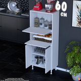 Eliusta Vento 60 cm Çok Amaçlı Mutfak Kiler Dolabı Üst Kapaklı Banyo Ayakkabılık Boy Mutfak Dolabı 60X150X32 - Beyaz