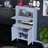 Eliusta Vento 80 cm Çok Amaçlı Mutfak Kiler Dolabı Üst Kapaklı Banyo Ayakkabılık Boy Mutfak Dolabı 80X150X32 - Beyaz