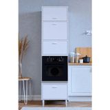 Eliusta Viramo Mikrodalga/Ankastre Fırın Dolabı 4 Kapaklı Depolama Alanlı 60x217x56 cm Modüler Dolap