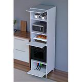 Eliusta Viramo Mikrodalga/Ankastre Fırın Dolabı Çoklu Bölmelerle 3 Kapaklı Depolama Alanlı 60X217x56 Cm